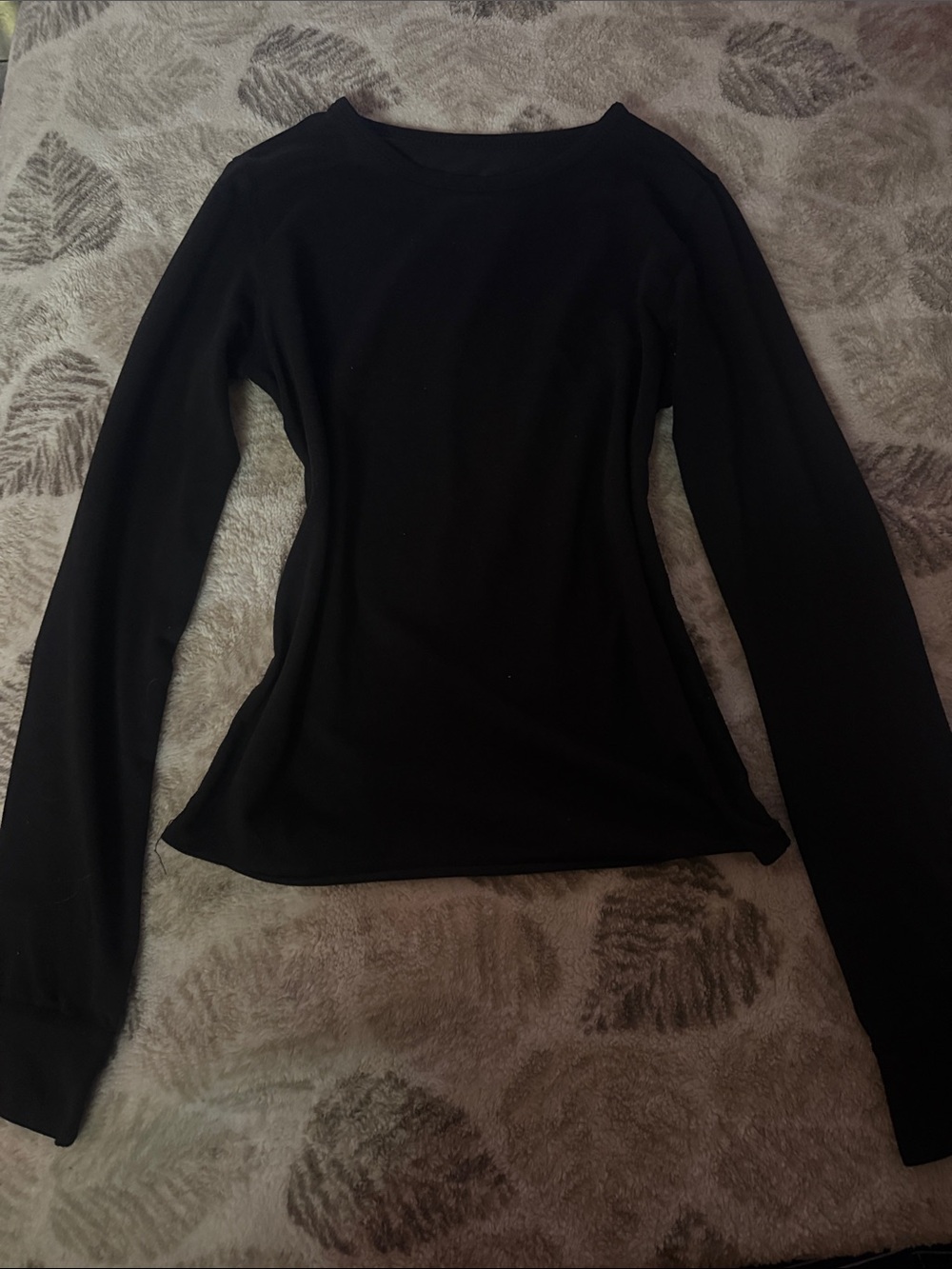 SKIMS Black Long-Sleeve Slim Crewneck Top
